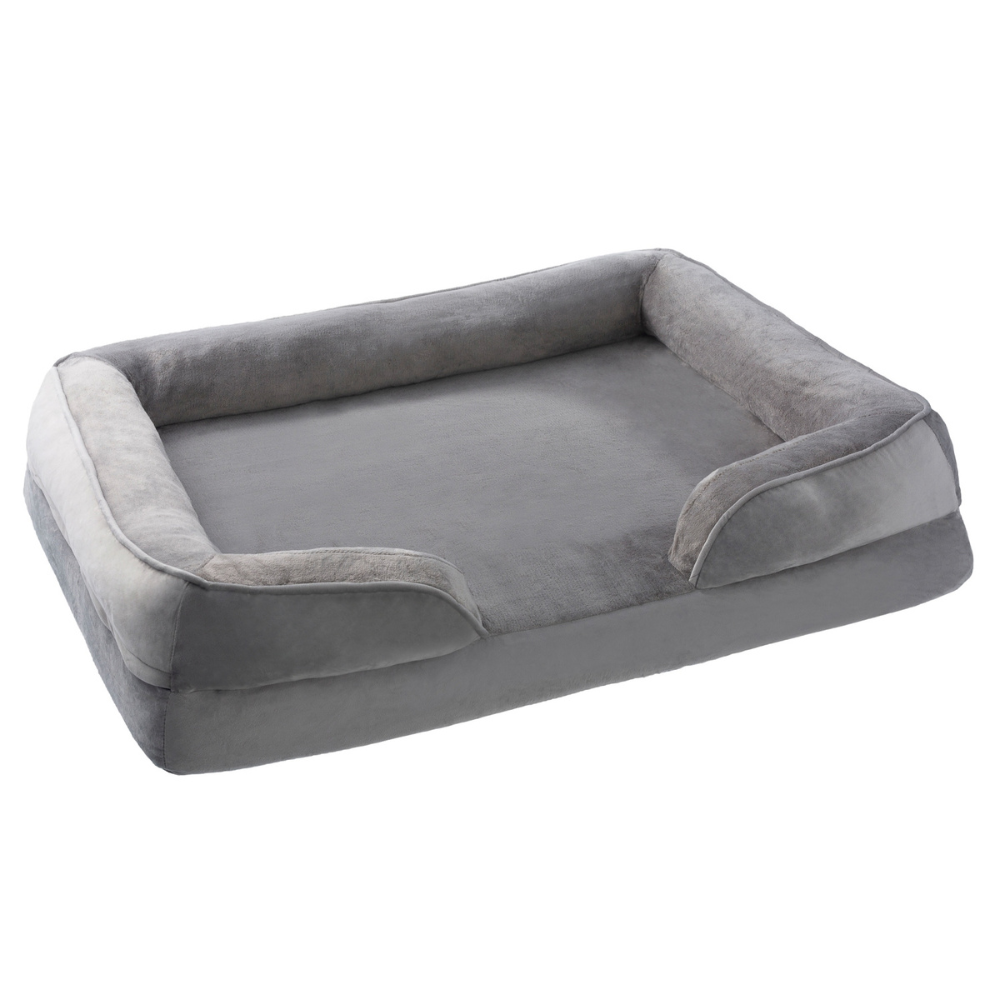 Pat pentru caini si pisici, marimea S, 63 x 50 x 21 cm, gri deschis