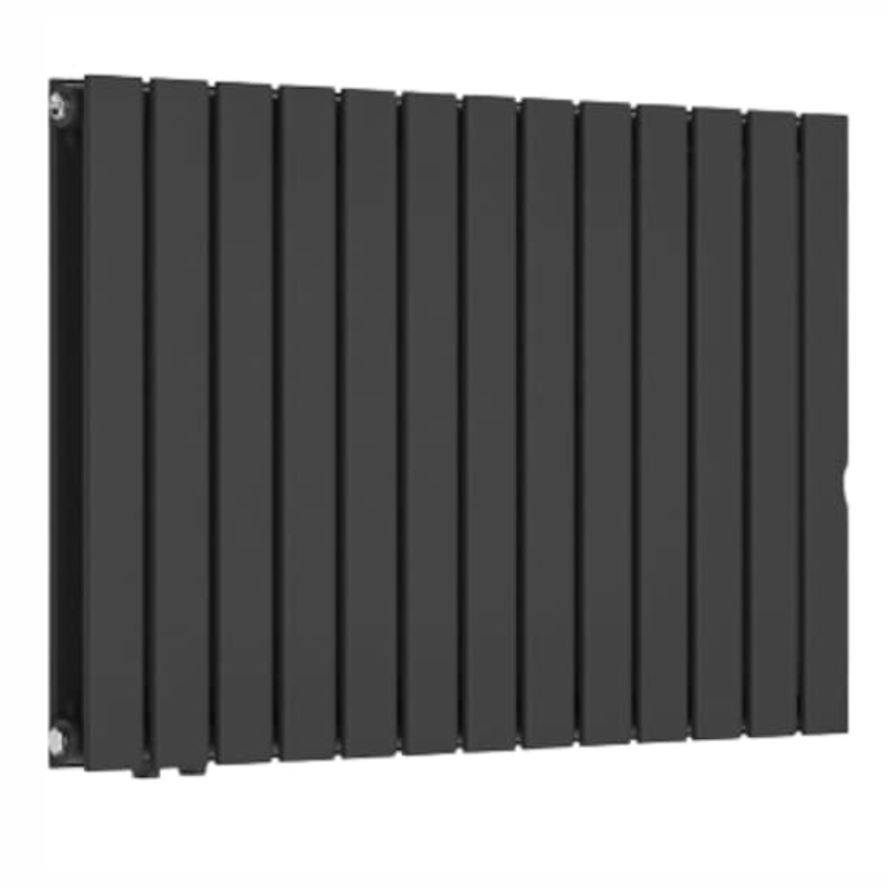 Radiator de design, orizontal, dublu strat, 600x1022mm, 1365W, conexiune centrala, negru