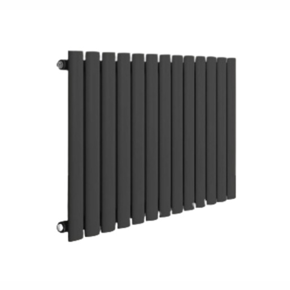 Radiator de design, orizontal, dublu strat, 600 x 886mm, 1183W, negru