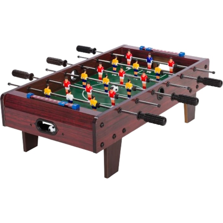 Mini masa de foosball CHELSEA, 70 x 37 x 25 cm, lemn inchis, GAMES PLANET