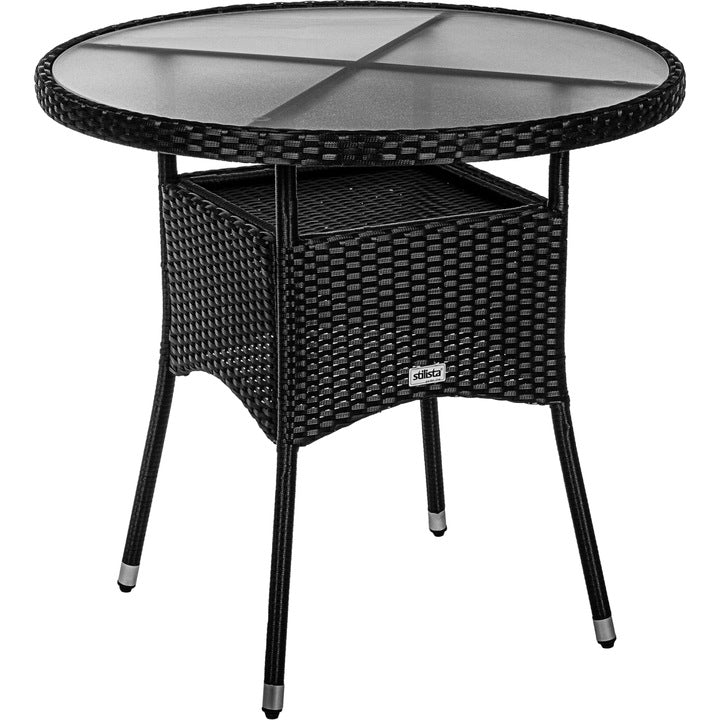 Masa rotunda pentru gradina, 80 cm, negru