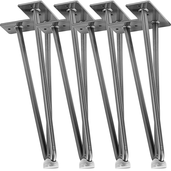 Set de 4 picioare de masa, 30 cm, 3 tije argint