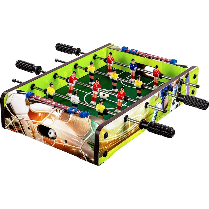 Mini masa de foosball, 51x31x8cm, decor fotbal