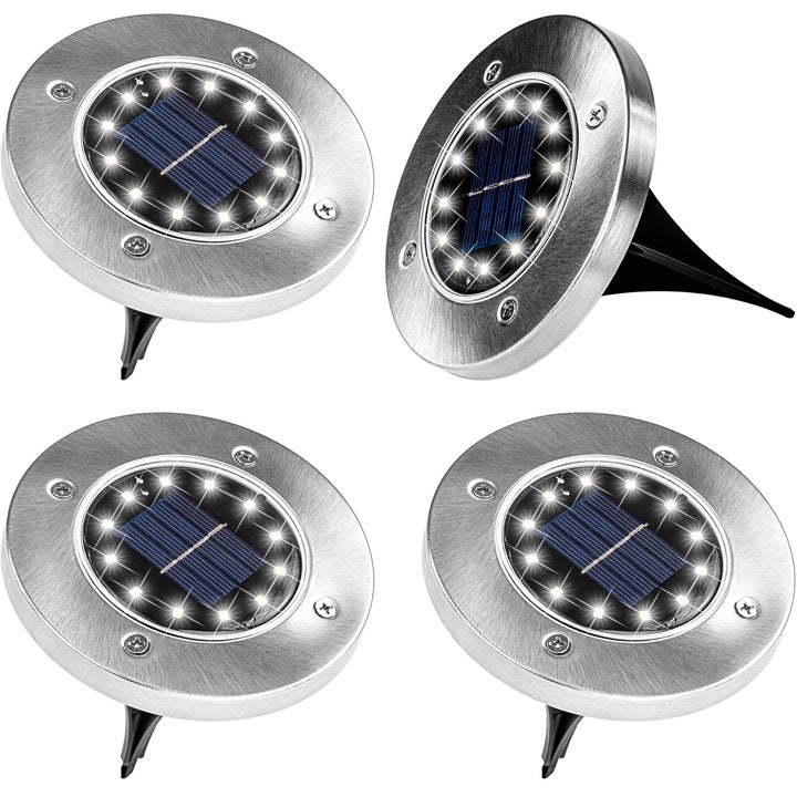 Set de 4 lampi solare, alb/rece