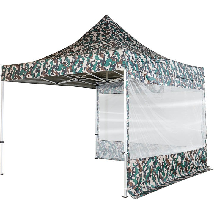 Perete lateral Pro, cu fereastra, pentru pavilion, 3 x 3 m, impermeabil, culoare padure