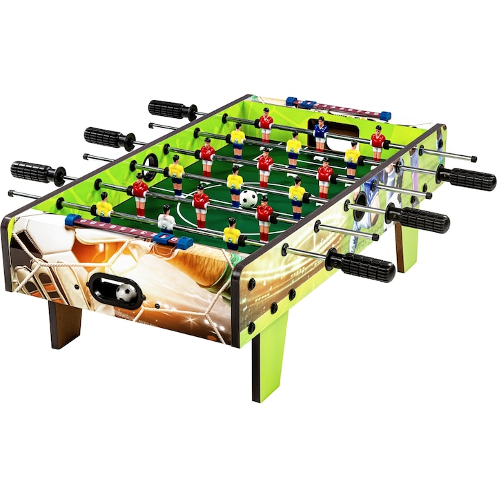 Mini masa de foosball, 70x37x25cm, decor fotbal