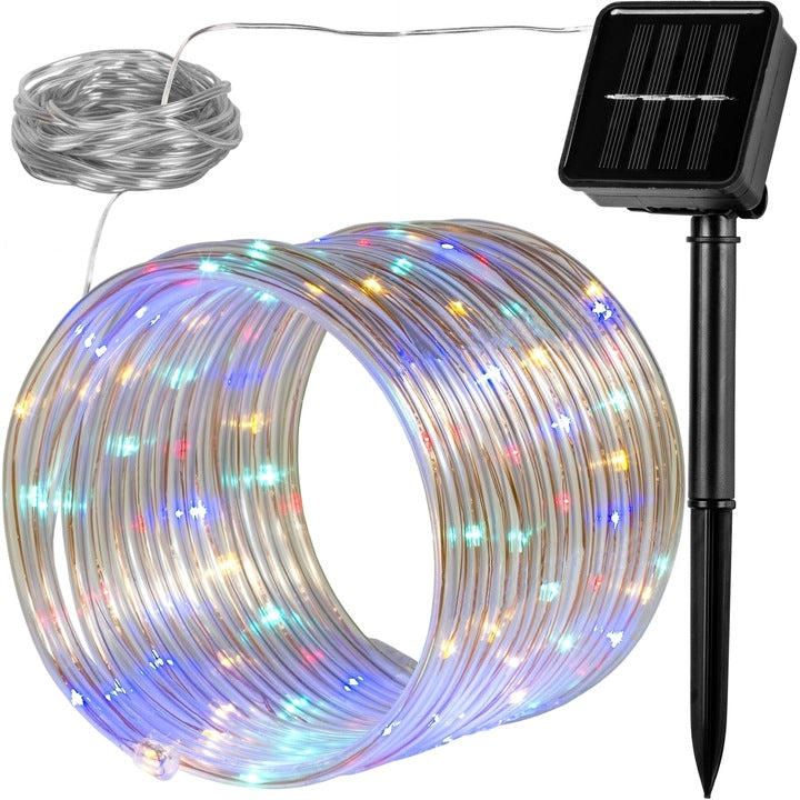 Instalatie led tip furtun cu incarcare solara, 100 led-uri, colorat