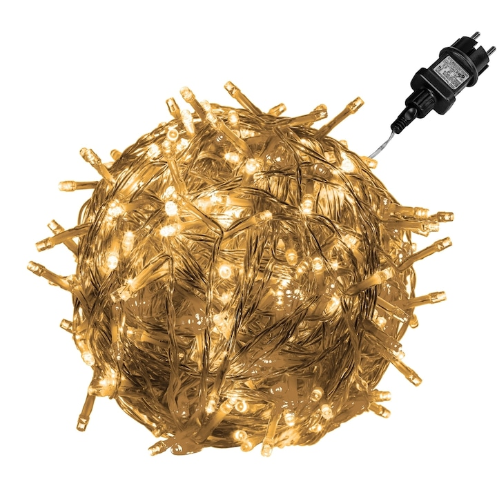Lumini cu leduri, decorative, auriu, 100 de leduri