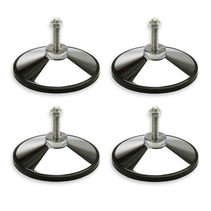 Set de 4 picioare de fotbal de masa, aspect cromat