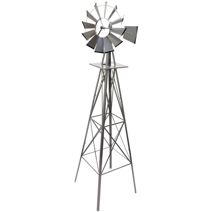 Moara de vant, stil american, 245 cm, argintiu