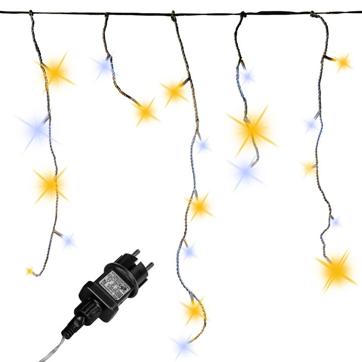 Instalatie led de tip ploaie de gheata, transparent, 400 de led-uri, cald/rece
