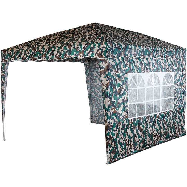 Perete lateral cu fereastra pentru pavilion pliabil, 3 x 3 m, impermeabil, culoare padure