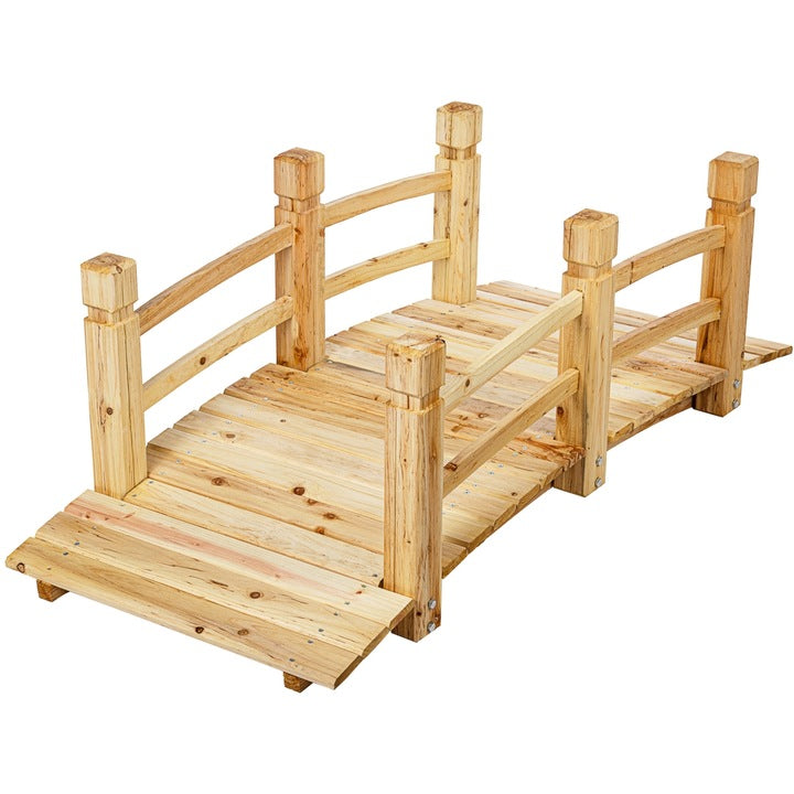 Pod din lemn, 150 x 65 x 53 cm, maro deschis