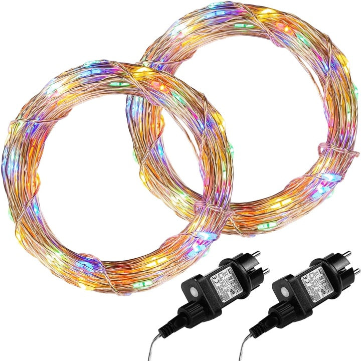 Set de 2 instalatii tip fir, 200 led-uri, multicolor