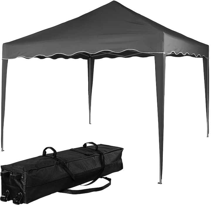 Pavilion pliabil BASIC, 3 x 3 m, geanta carucior, aluminiu, antracit