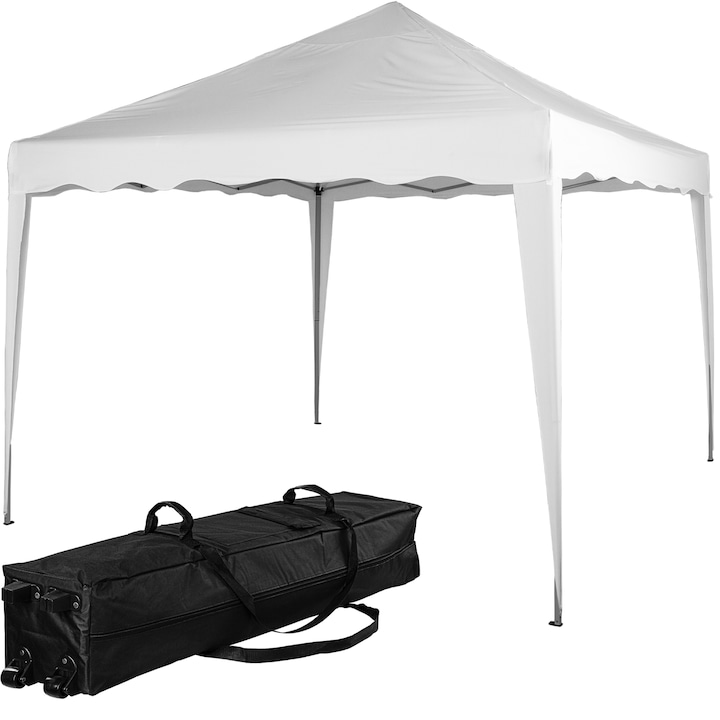 Pavilion pliabil BASIC, 3 x 3 m, geanta carucior, aluminiu, alb