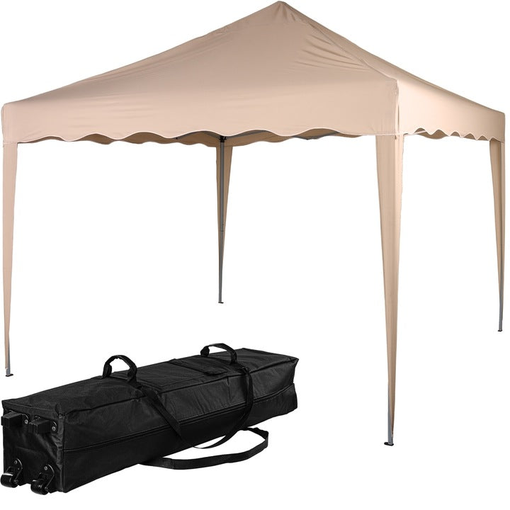 Pavilion pliabil BASIC, 3 x 3 m, geanta carucior, aluminiu, sampanie