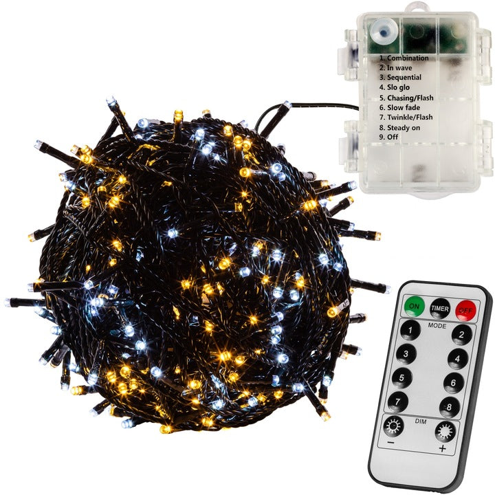 Instalatie cu 50 de led-uri, alimentare cu baterii, telecomanda, rece/cald