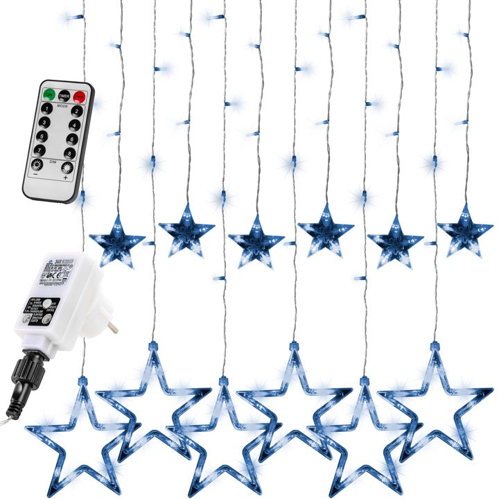 Instalatie led tip cortina, 12 stele, alb/rece