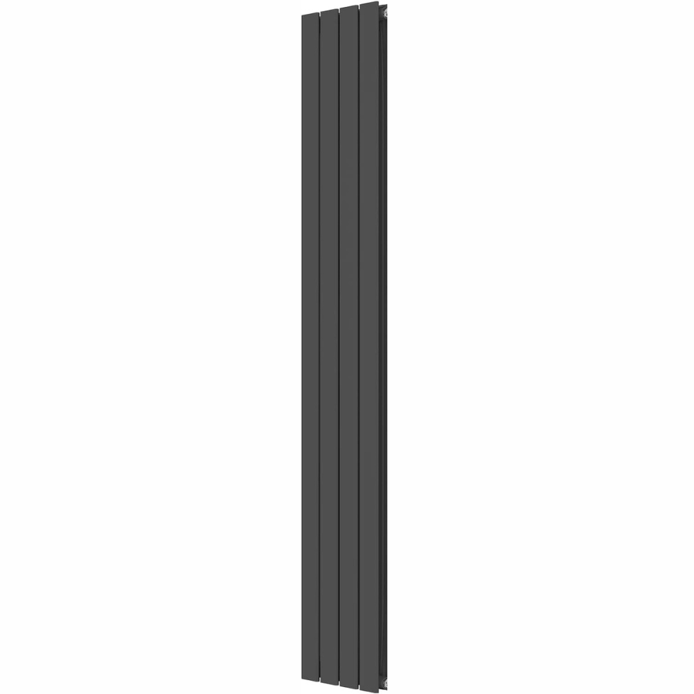 Radiator de design vertical, plat, dublu strat, 1800 x 304 mm, 1148 W, racord central, din otel, pentru living/baie, antracit