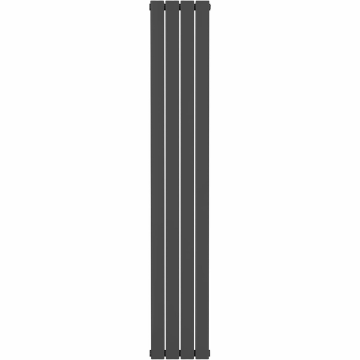 Radiator de design vertical, plat, dublu strat, 1800 x 304 mm, 1148 W, racord central, din otel, pentru living/baie, antracit