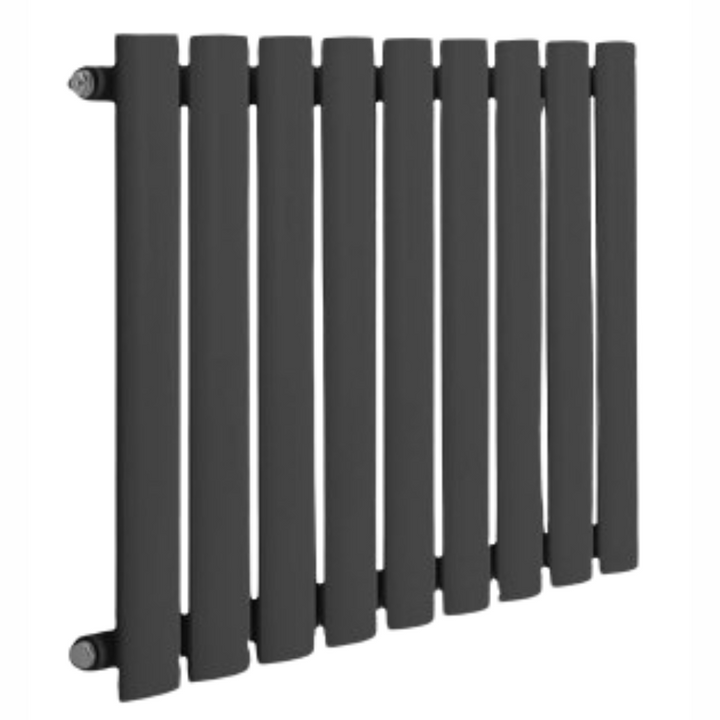 Radiator orizontal din otel plat cu multiblock, racord central de 1/2 toli, dublu strat, 600 x 614 mm, 819 W, de tip panou, pentru baie, antracit